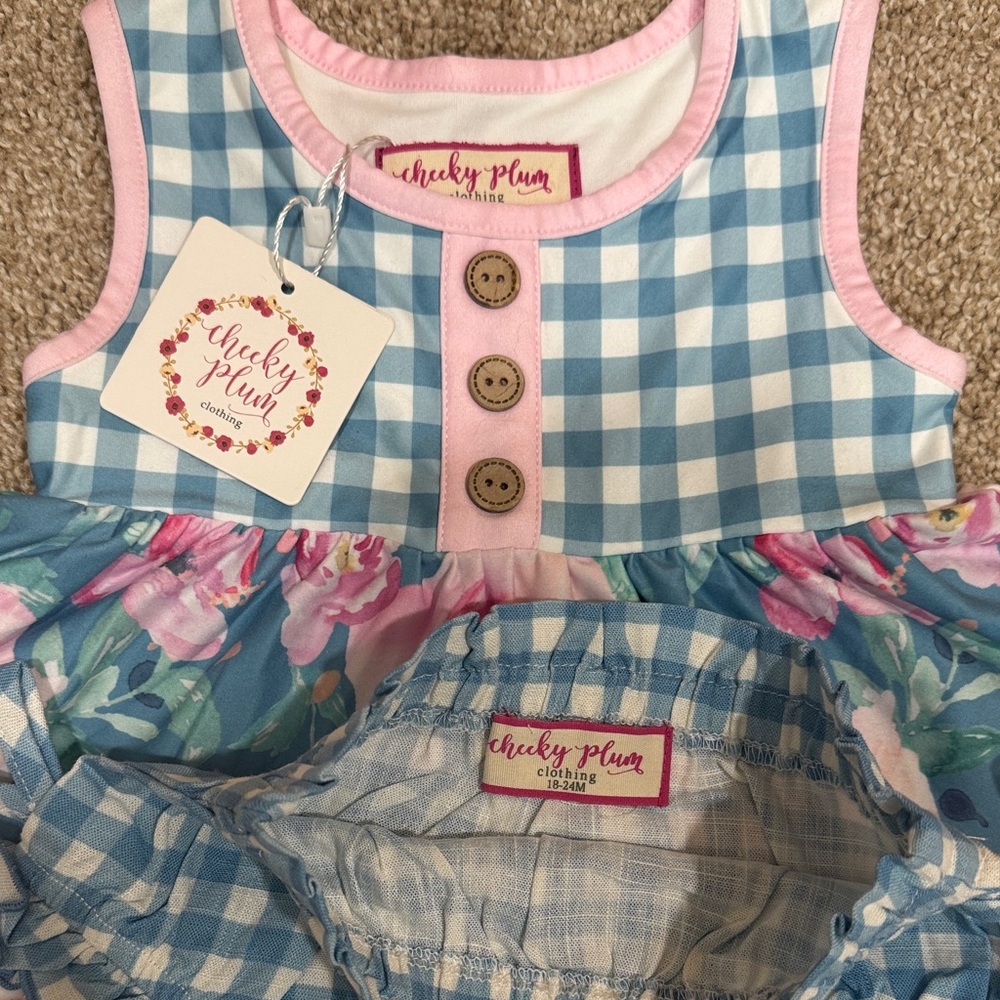Cheeky Plum Blue and Pink Floral Set - Picture 2 of 3